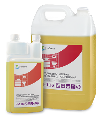 Н-116 (Флакон 1 литр двухгорловый) Пенное средство для ежедневной уборки санитарных помещений