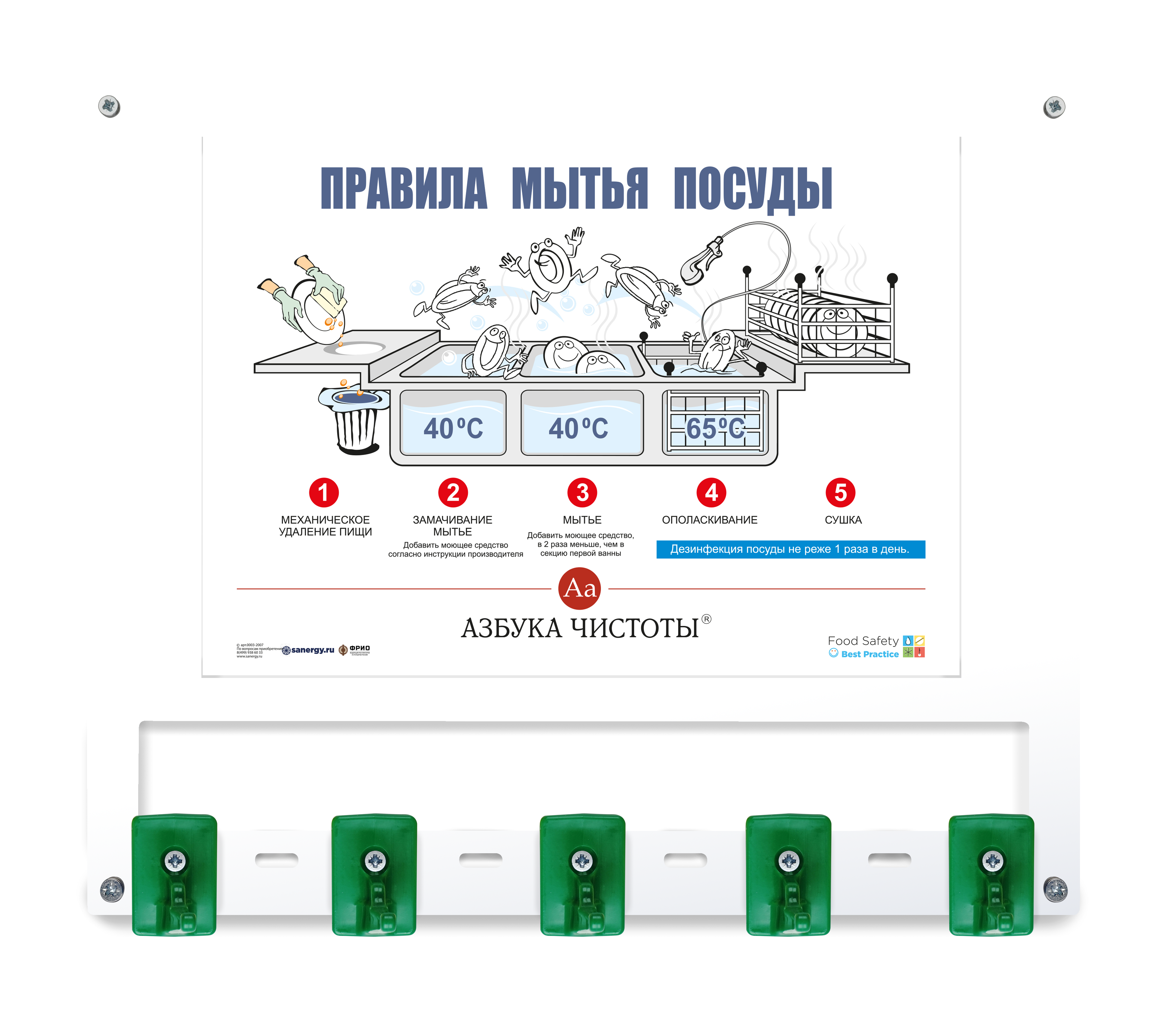 Органайзер настенный HACCPER Control Point на 5 предметов с информационным полем и наглядным пособие