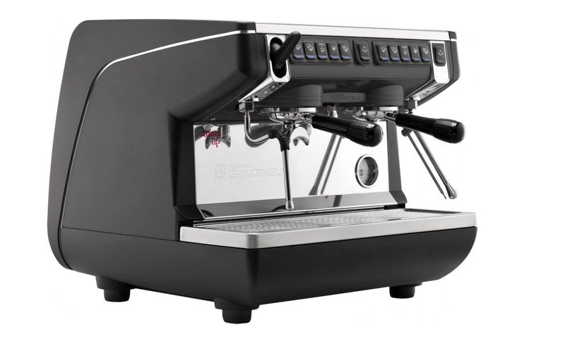 Кофемашина NUOVA SIMONELLI APPIA LIFE COMPACT 2GR V/ черный+экономайзер+высокая группа 1ф 