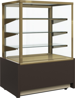 Витрина холодильная CARBOMA KC70 VH 1,3-1 LIGHT Chocolate 0102-0109 (ВХСв-1,3д Cube для шоколада)